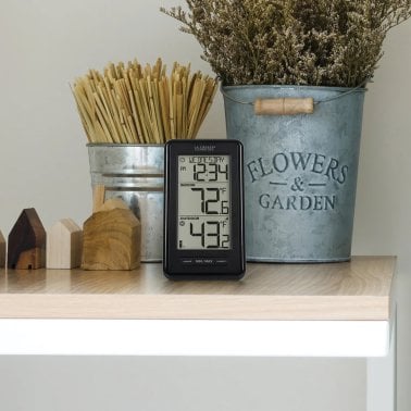 La Crosse Technology® Battery-Powered LCD Wireless 2-Piece Digital Weather Thermometer Station with Hygrometer and Calendar