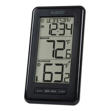 La Crosse Technology® Battery-Powered LCD Wireless 2-Piece Digital Weather Thermometer Station with Hygrometer and Calendar