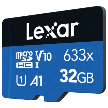 Lexar® High-Performance BLUE Series 32 GB 633x UHS-I microSDHC™ Memory Cards with SD Adapter, 2 Pack