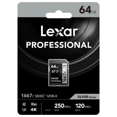 Lexar® Professional SILVER Series 1667x SDXC™ UHS-II Card (64 GB)