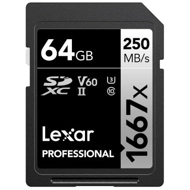 Lexar® Professional SILVER Series 1667x SDXC™ UHS-II Card (64 GB)