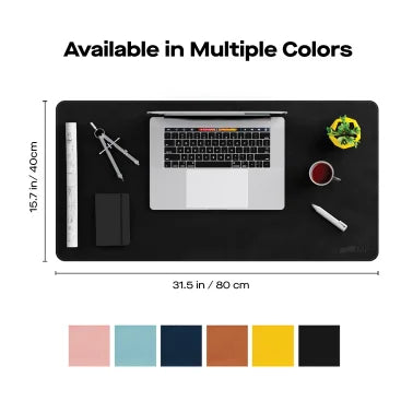 Mobile Pixels 31.5-In. x 15.75-In. PU Leather Desk Mat (Black)