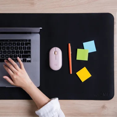 Mobile Pixels 31.5-In. x 15.75-In. PU Leather Desk Mat (Black)