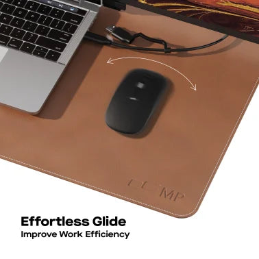 Mobile Pixels 31.5-In. x 15.75-In. PU Leather Desk Mat (Oak Brown)