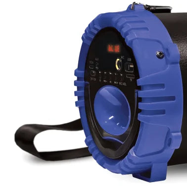 Emerson® Portable Bluetooth® Speaker with LED Lighting, FM Radio, and Carrying Strap, EAS-3001 (Blue)