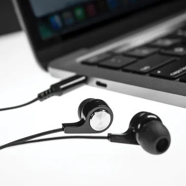 Maxell® Sync Up Type-C® Wired Earbuds with Microphone, Black