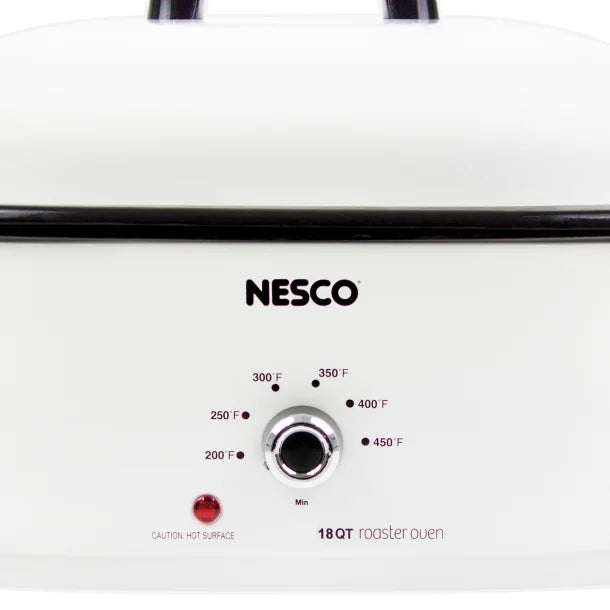 NESCO® 18-Qt. 1,450-Watt Roaster with Porcelain Cookwell (White)