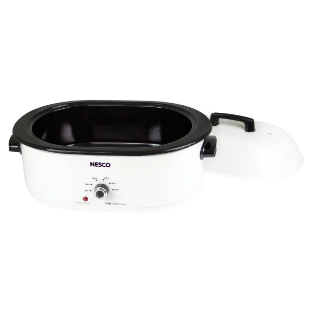 NESCO® 18-Qt. 1,450-Watt Roaster with Porcelain Cookwell (White)