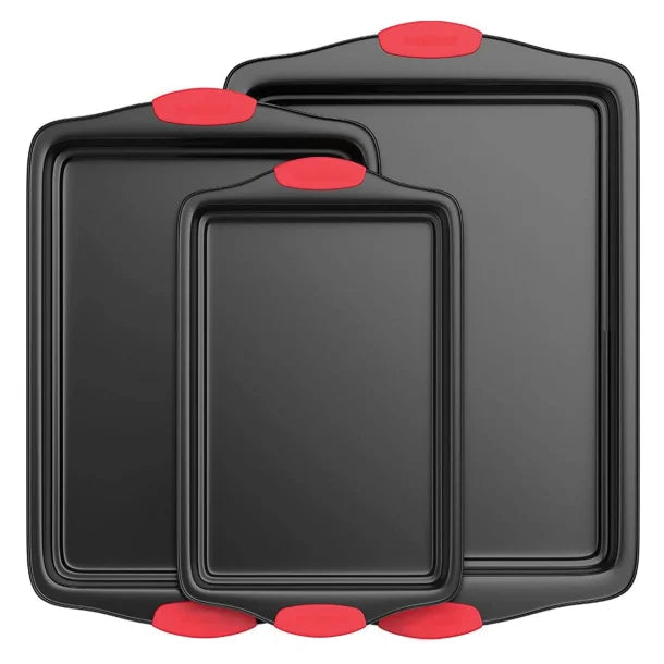 NutriChef 3-Piece Steel Non-Stick Bakeware Set