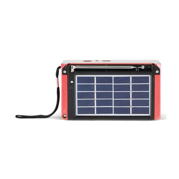QFX® Portable AM/FM/Shortwave Radio with Bluetooth®, Flashlight, and Solar Panel, Red, R-37