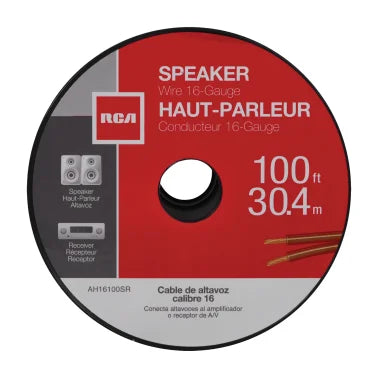 RCA 16-Gauge Speaker Wire, Clear (100 Ft.)