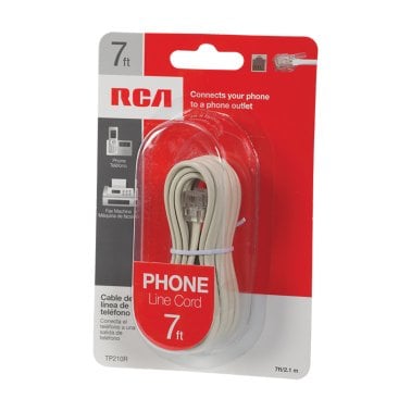 RCA Rounded Phone Line Cord (7 Ft.; Ivory)