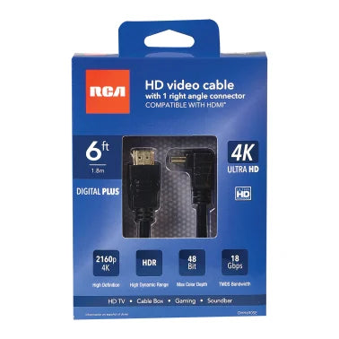 RCA 6-Ft. HDMI® Cable with 1 Right-Angle Connector