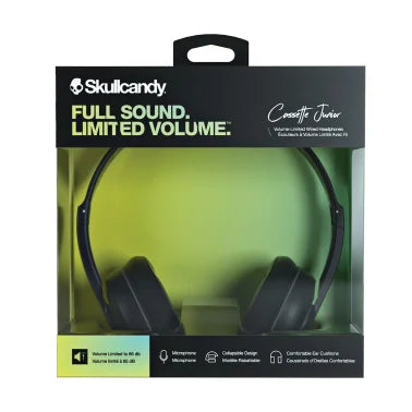 Skullcandy® Cassette™ Junior Wired Over-Ear Headphones with Microphone (Black)