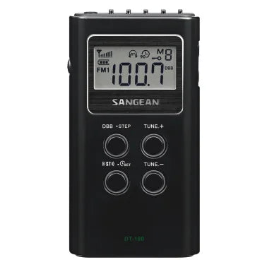 Sangean® Portable Pocket AM/FM Digital Clock Radio (Black)