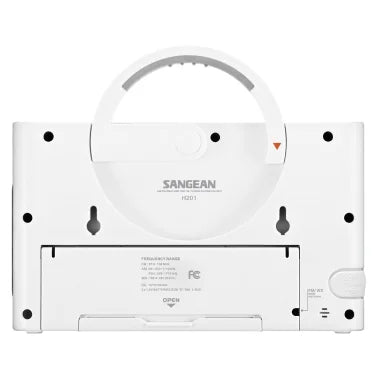 Sangean® H201 Portable 3-Band AM/FM/Weather-Alert Water-Resistant Shower Clock Radio