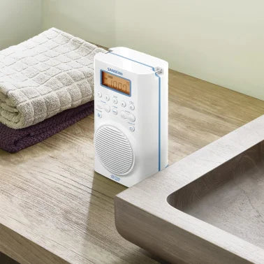 Sangean® H205 Portable 3-Band AM/FM/Weather-Alert Waterproof Shower Clock Radio