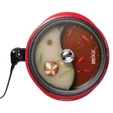 THE ROCK™ by Starfrit® Dual-Sided 3.2-Qt. Electric Hot Pot, Red