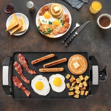 THE ROCK™ by Starfrit® 16.5 In. x 9.75 In. Electric Reversible Grill/Griddle