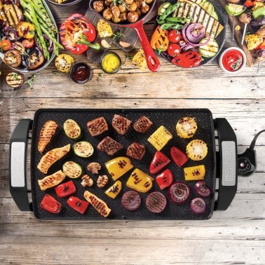 THE ROCK™ by Starfrit® 16.5 In. x 9.75 In. Electric Reversible Grill/Griddle