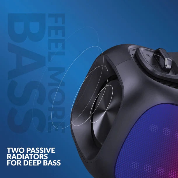 IQ Sound® Poolside Portable Bluetooth® 2.0-Channel Speaker with RGB Lights and Speakerphone, True Wireless, Black, IQ-3535RGB