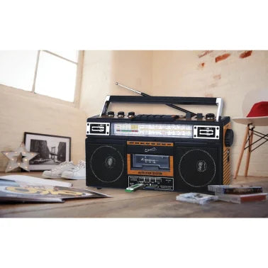 Supersonic® Retro 4-Band Radio and Cassette Player with Bluetooth® (Wood)