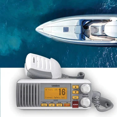 Uniden® 25-Watt Fixed-Mount VHF Marine Radio with DSC, UM385 (White)