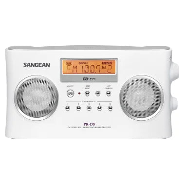 Sangean® PR-D5 FM-Stereo/AM Portable Digital-Tuning Radio (White)