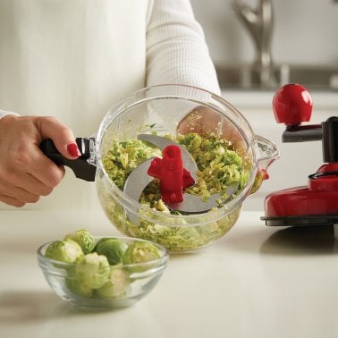 gia'sKITCHEN™ Multipurpose Manual Food Processor, Red and Black