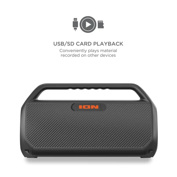 ION® Uber™ Boom Ultra Portable Bluetooth® Boom Box with Speakerphone, Lights, and Stereo-Link™
