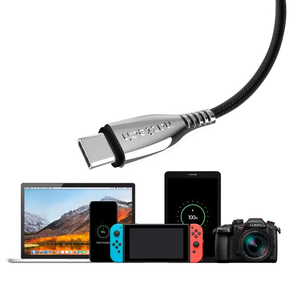 Naztech® 6-Ft. Titanium USB to USB-C® Braided Cable (Black)