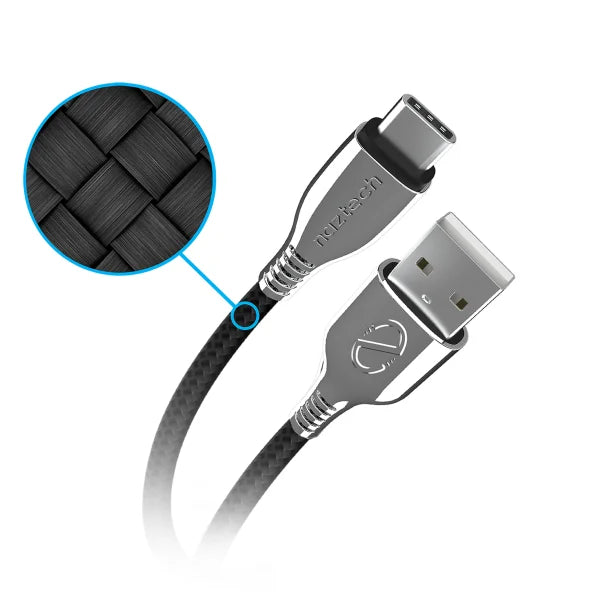 Naztech® 6-Ft. Titanium USB to USB-C® Braided Cable (Black)
