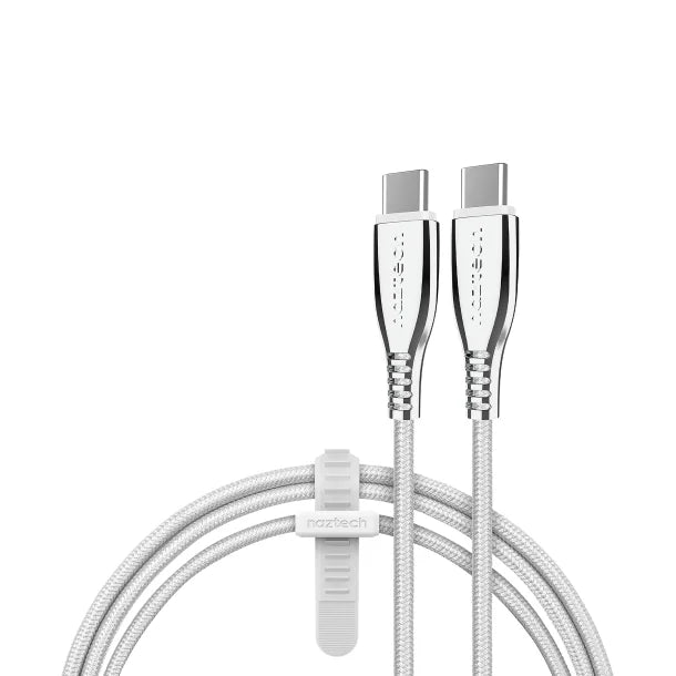 Naztech® 6-Ft. Titanium USB-C® to USB-C® Braided Cable (White)