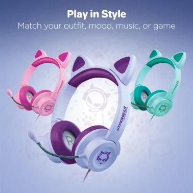 HyperGear® Kombat Kitty Gaming Headset for Kids (Purple)