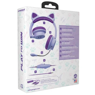 HyperGear® Kombat Kitty Gaming Headset for Kids (Purple)