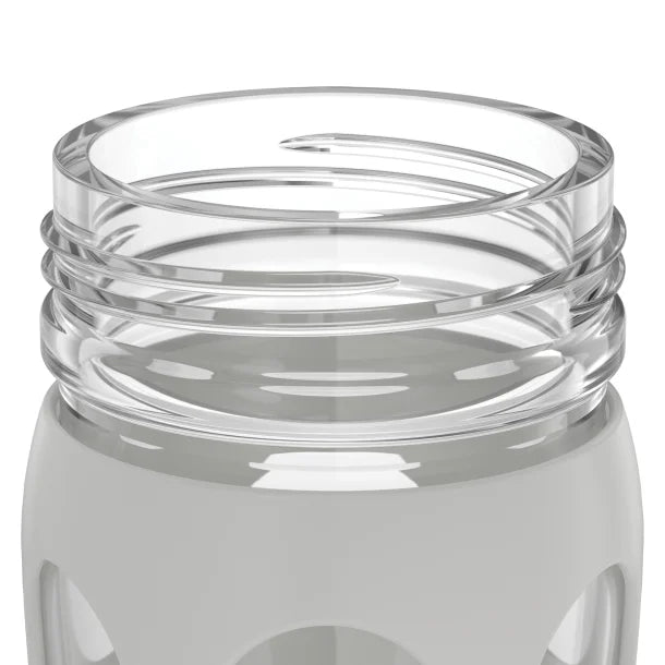 Lifefactory® 22-Oz. Glass Water Bottle with Active Flip Cap and Protective Silicone Sleeve (Cool Gray)