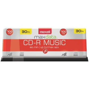 Maxell® MaxData® CD-R Music 32x 80-Minute Blank Discs on Spindle (50 Pack)