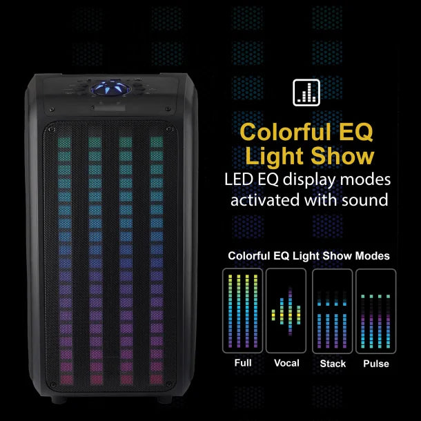 IQ Sound® Sound Traveler 20-Watt-Continuous-Power Portable Backpack Speaker with Wired Microphone and Remote