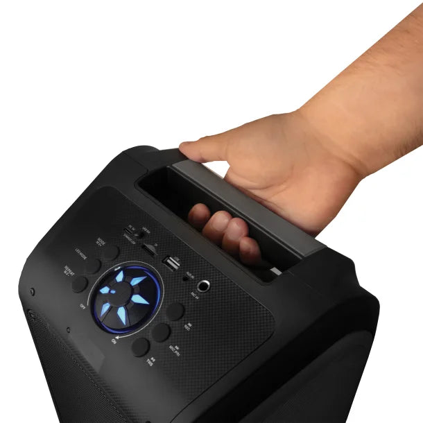 IQ Sound® Sound Traveler 20-Watt-Continuous-Power Portable Backpack Speaker with Wired Microphone and Remote