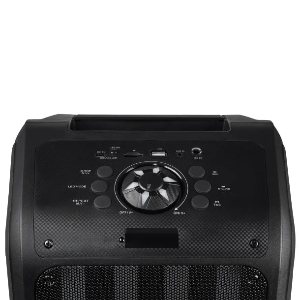 IQ Sound® Sound Traveler 20-Watt-Continuous-Power Portable Backpack Speaker with Wired Microphone and Remote