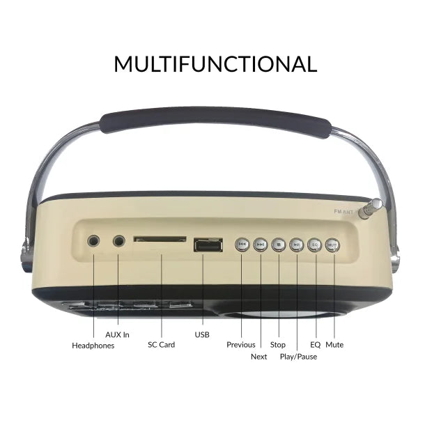 Supersonic® Retro Portable AM/FM Radio with Bluetooth®, SC-1201 (Black)