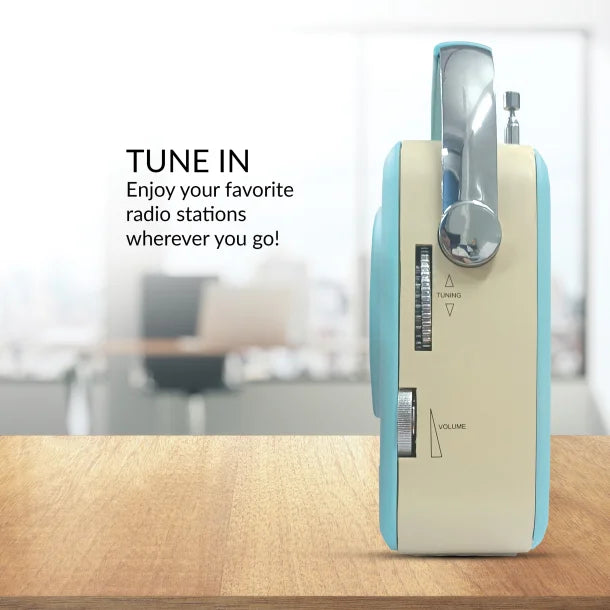 Supersonic® Retro Portable AM/FM Radio with Bluetooth®, SC-1201 (Blue)