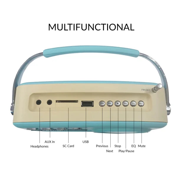 Supersonic® Retro Portable AM/FM Radio with Bluetooth®, SC-1201 (Blue)