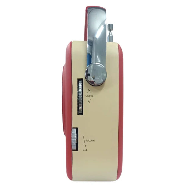 Supersonic® Retro Portable AM/FM Radio with Bluetooth®, SC-1201 (Red)