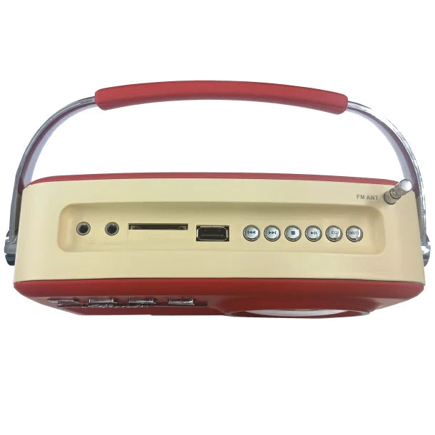 Supersonic® Retro Portable AM/FM Radio with Bluetooth®, SC-1201 (Red)