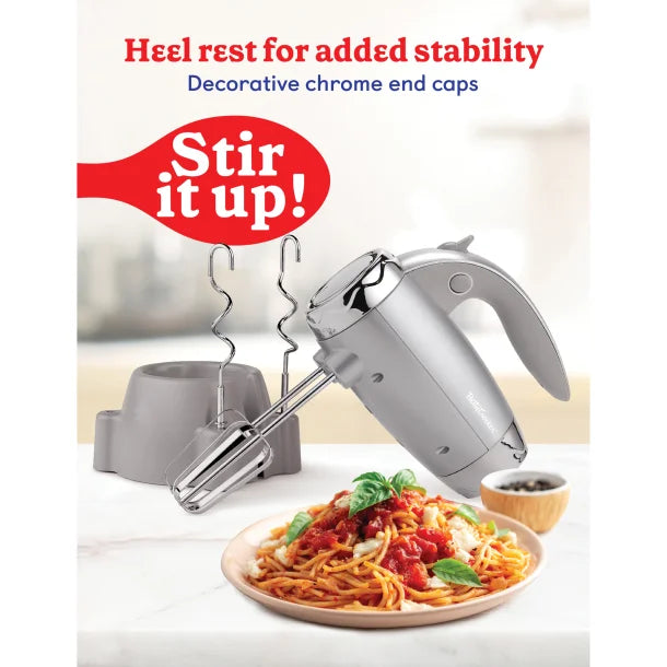 Betty Crocker® 7-Speed Corded Electric Power Up™ Hand Mixer with Stand (Silver)