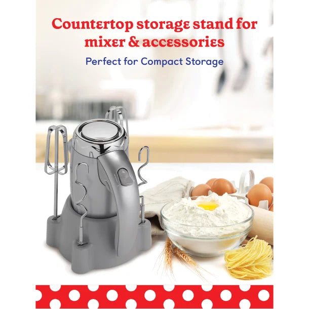 Betty Crocker® 7-Speed Corded Electric Power Up™ Hand Mixer with Stand (Silver)