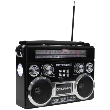 Dolphin® Audio RETROBOX™ Portable Mini Bluetooth® Speaker (Black)