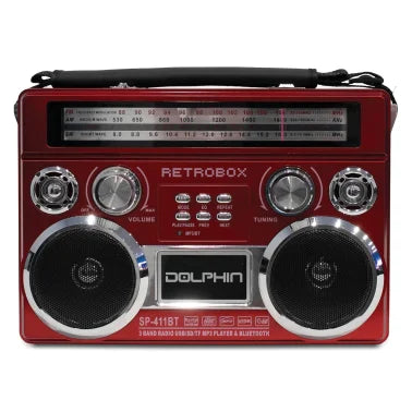 Dolphin® Audio RETROBOX™ Portable Mini Bluetooth® Speaker (Red)