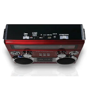 Dolphin® Audio RETROBOX™ Portable Mini Bluetooth® Speaker (Red)